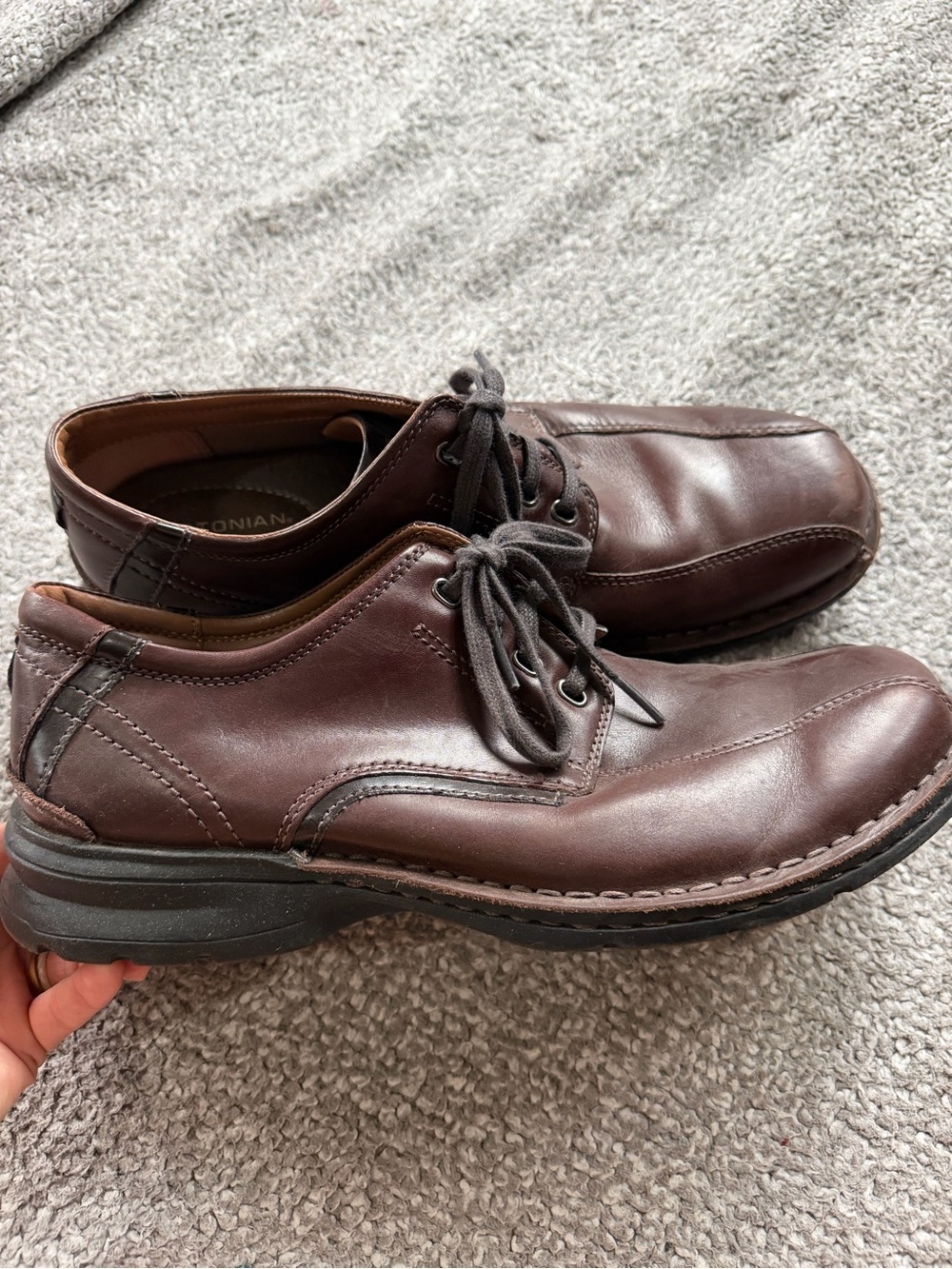 Men's Brown Leather Lace-Up Casual Dress Shoes